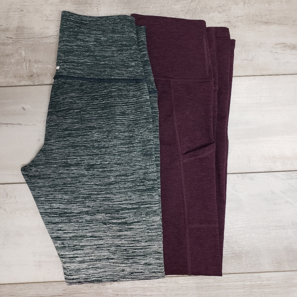Lot of 2 Aerie Chill Play Move Leggings Size Medium Workout Athleisure